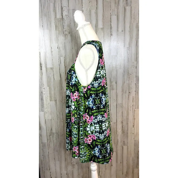 Show Me Your Mumu Women's Small Garrett Green/Pink Floral Sleeveless Mini Dress - Picture 6 of 6